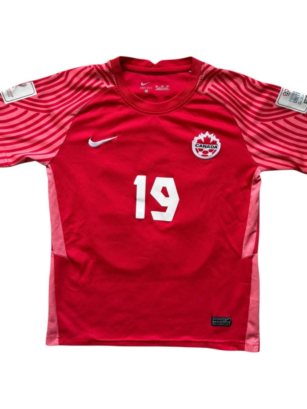 2022 World Cup Canada Alphonso Davies #19 Nike Football Jersey Youth Size: 26